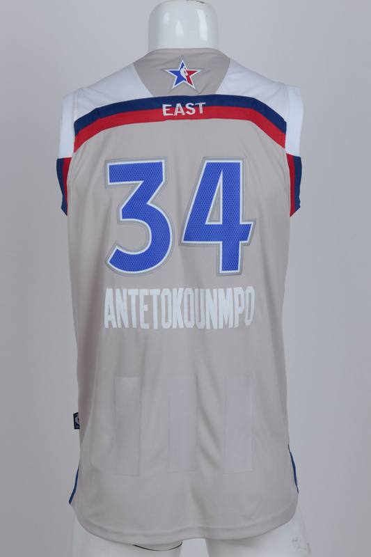 Milwaukee Bucks #34 Antetokounmpo grey 2017 NBA All Star jerseys->atlanta braves->MLB Jersey